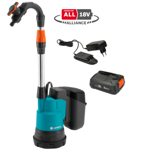 Gardena Акумулаторна помпа за варел 2000/2 18V P4A комплект 14602-20
