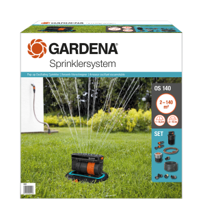 Gardena – пълен комплект с изтеглящ се четирилъчев разпръсквач OS 140 8221-20